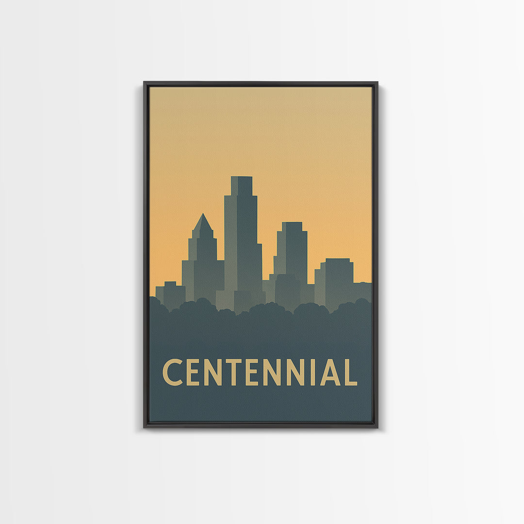 Centennial Travel Poster, Canvas Print, Vintage City Poster Art, Centennial Poster Print, Vintage Travel Print, Travel Poster Set