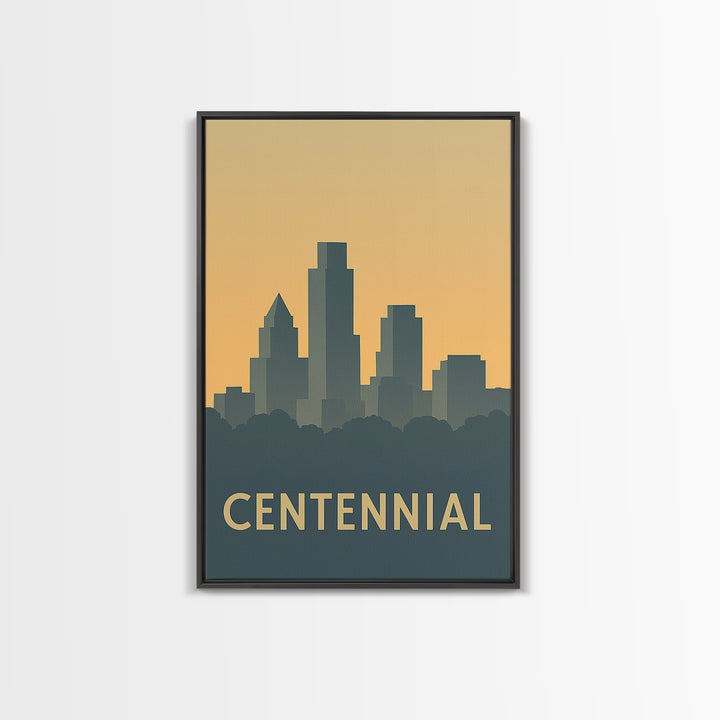 Centennial Travel Poster, Canvas Print, Vintage City Poster Art, Centennial Poster Print, Vintage Travel Print, Travel Poster Set