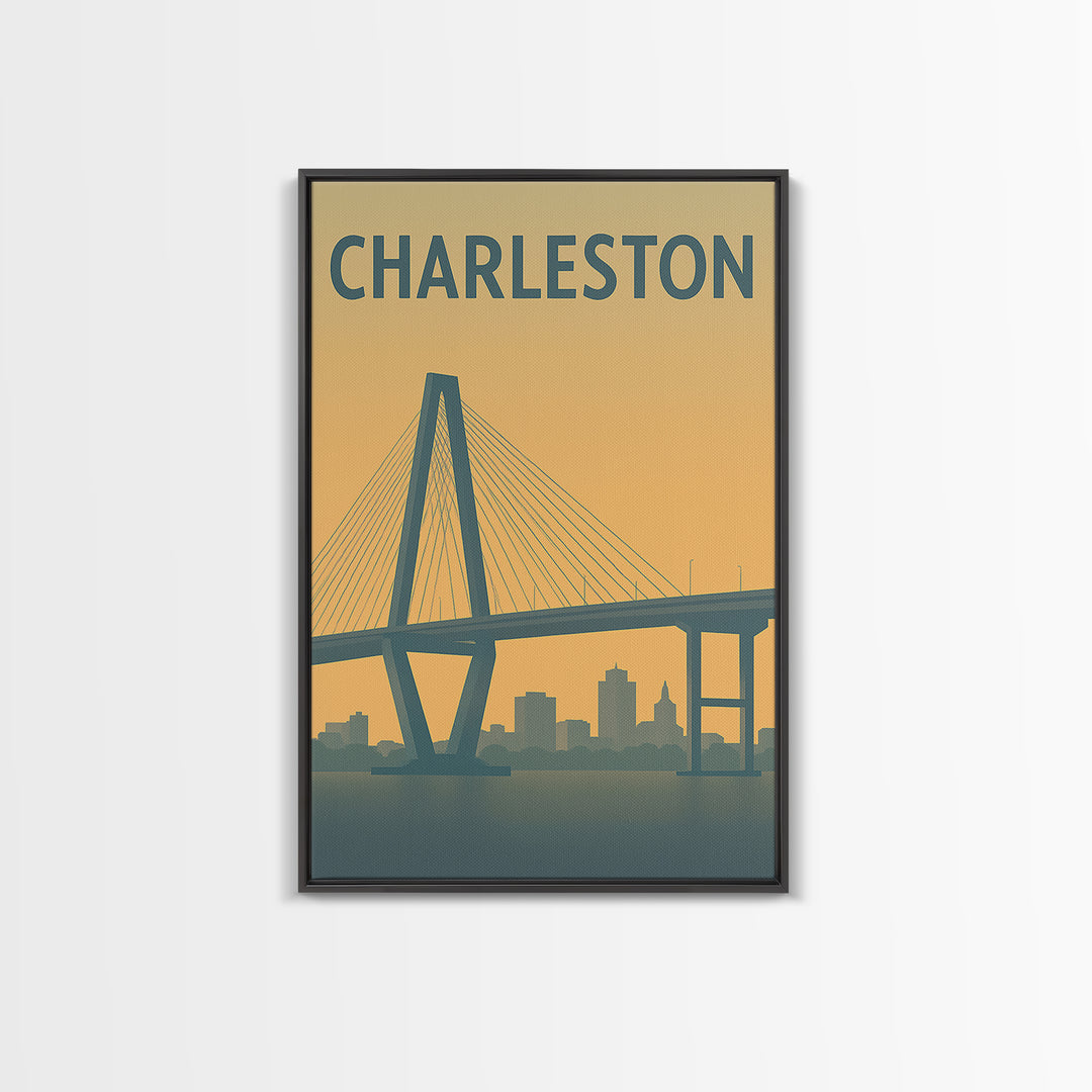 Charleston South Carolina Travel Poster, Canvas Print, Travel Art, Charleston Wall Art, Wall Decor, Wanderlust Decor, City Travel Prints
