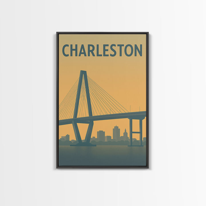 Charleston South Carolina Travel Poster, Canvas Print, Travel Art, Charleston Wall Art, Wall Decor, Wanderlust Decor, City Travel Prints
