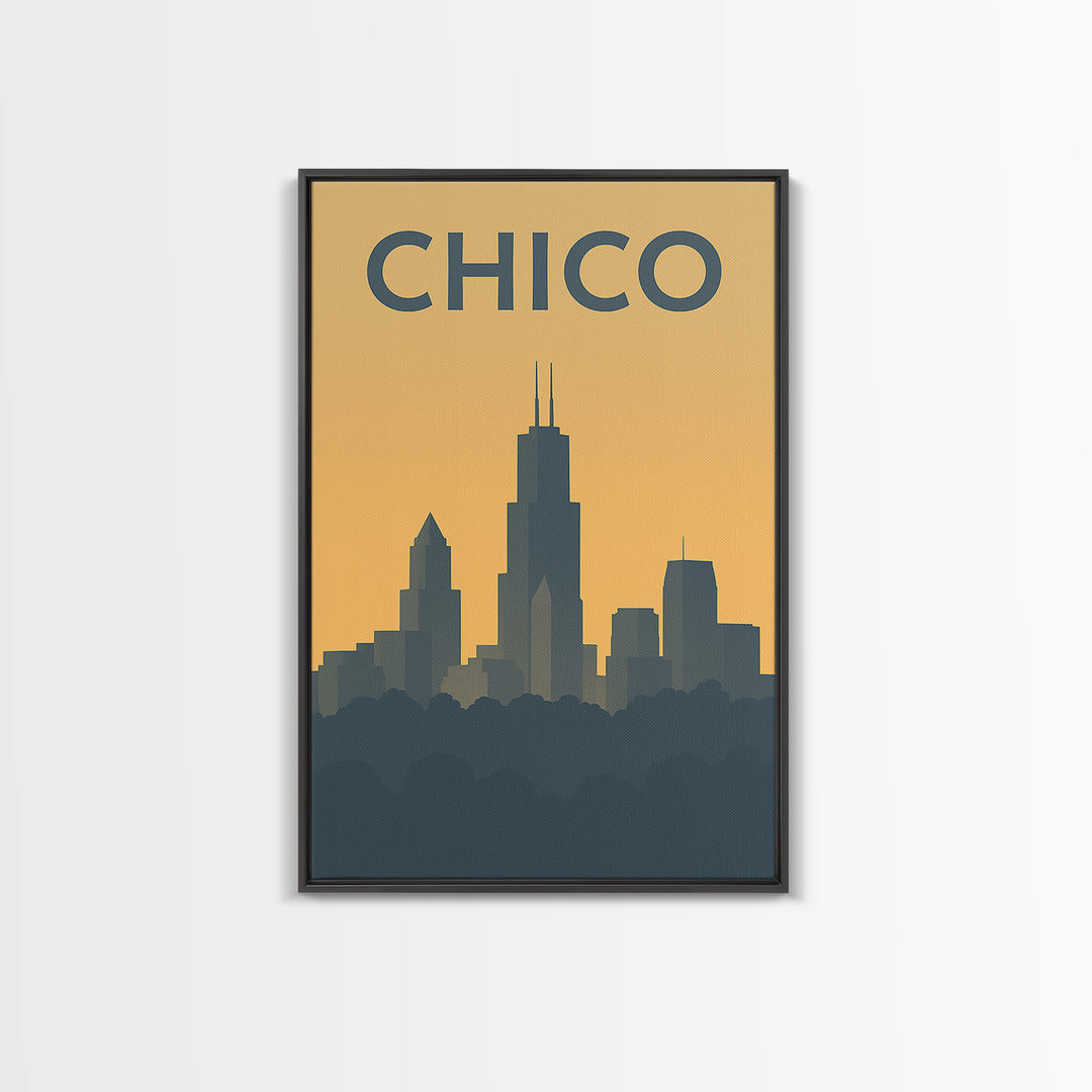 Chico California Travel Poster, Canvas Print, Vintage City Poster Art, Chico Wall Art, Vintage City Poster, Retro Travel Print, Poster Print