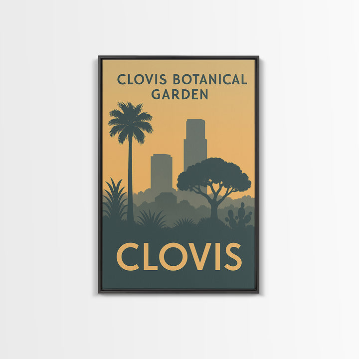 Clovis Travel Poster, Canvas Print, Minimalist Retro Wall Art, Clovis Travel Art, Fine Art Print, Eclectic Wall Decor, Wanderlust Decor