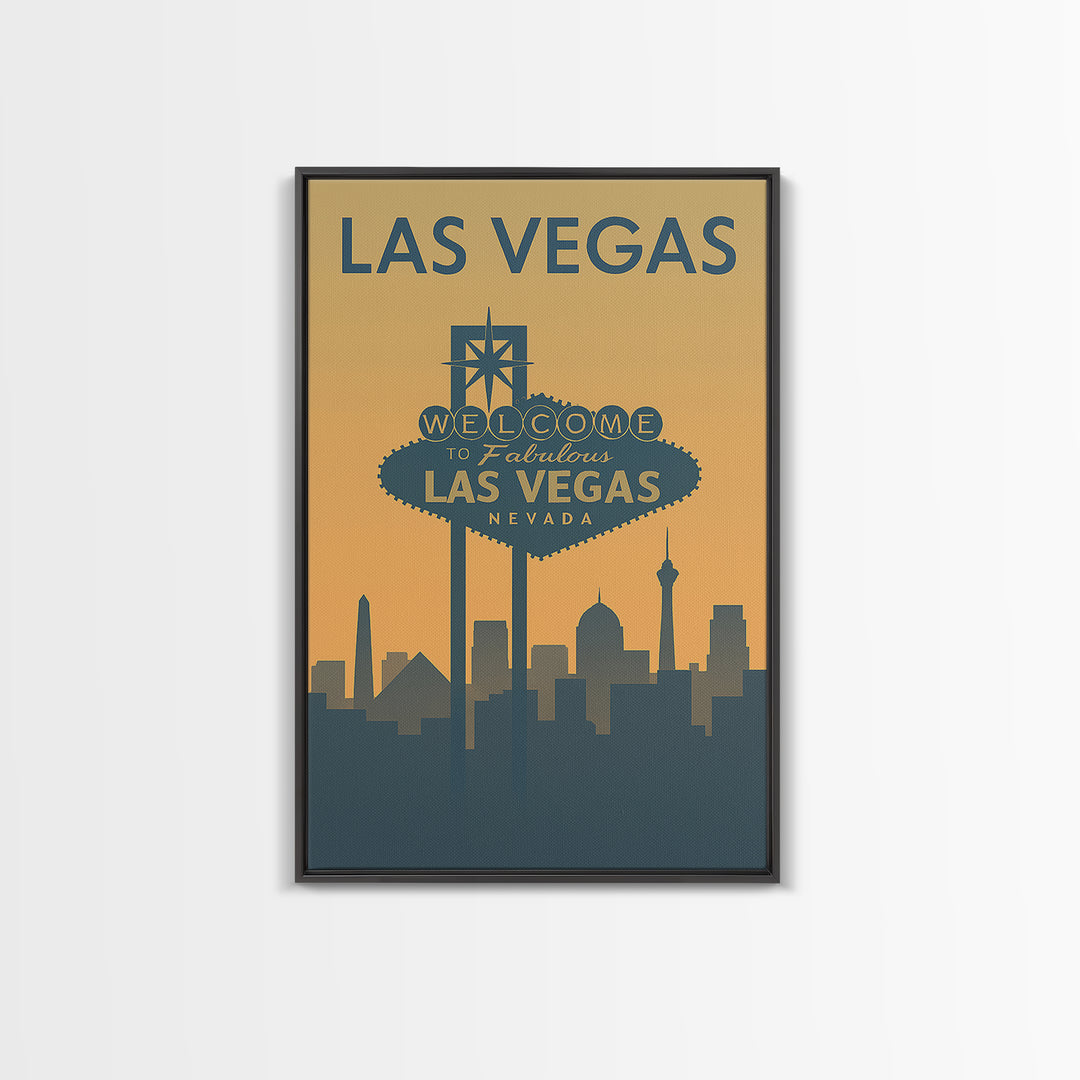 Las Vegas Travel Poster, Canvas Print, Minimalist Retro Wall Art, Las Vegas Travel Art, Mid Century Wall Art, Travel Poster Art
