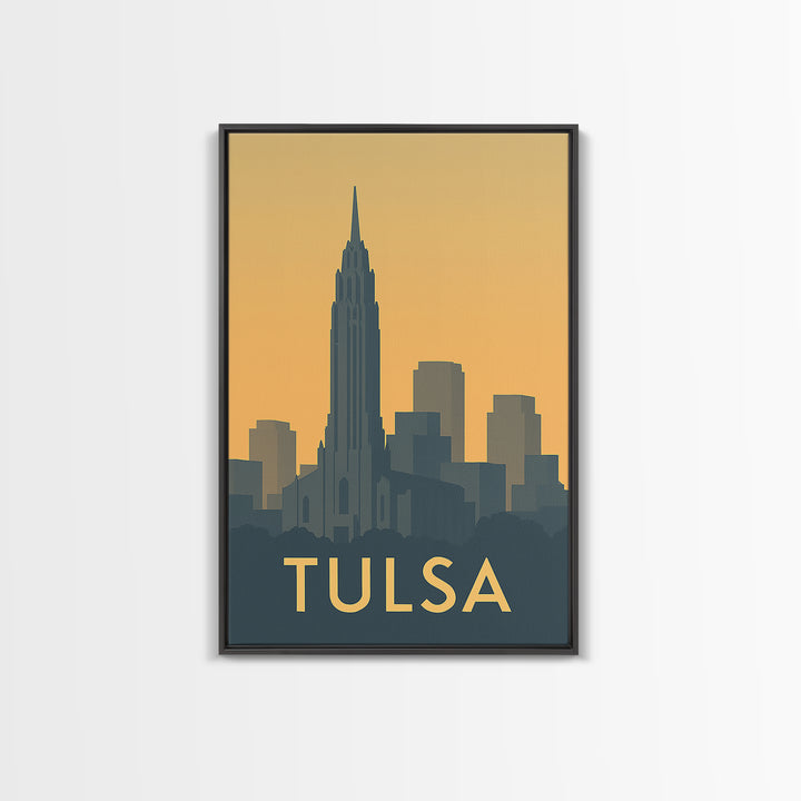 Tulsa Oklahoma Travel Poster, Canvas Print, Mid Century Travel Art, Tulsa City Art, Vintage Travel Art, Vintage City Poster, Art Print
