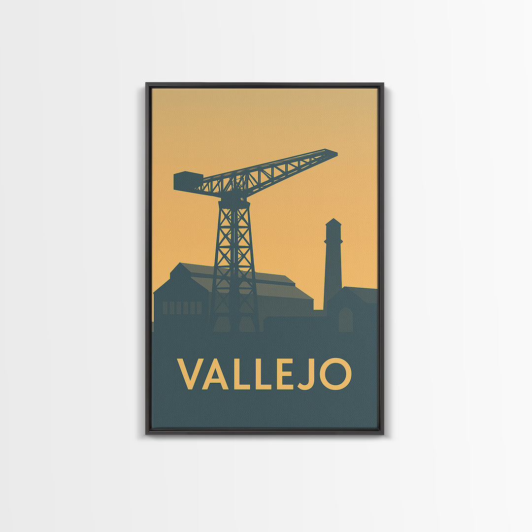 Vallejo California Travel Poster, Canvas Print, Vintage City Poster Art, Vallejo Wall Art, Poster Art, City Illustration, Fine Art Print