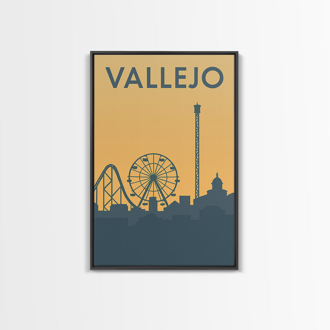 Vallejo Travel Poster, Framed Canvas Print, Mid Century Travel Art, Vallejo Travel Art, Vintage Travel Art, Gift For Travelers