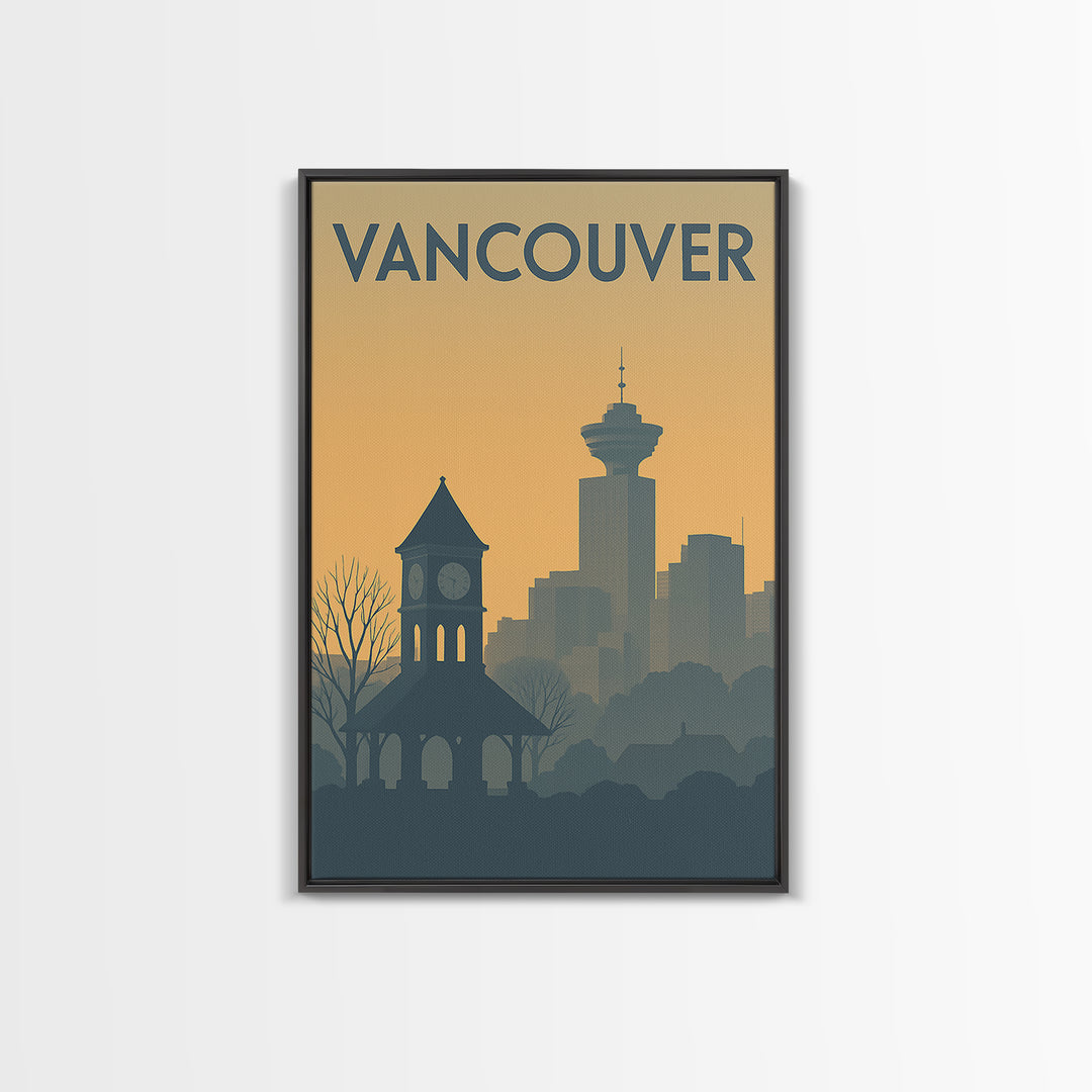 Vancouver Washington Travel Poster, Canvas Print, Sunset Skyline Wall Art, Vancouver Poster Print, City Art Print, Wall Art, Poster Art