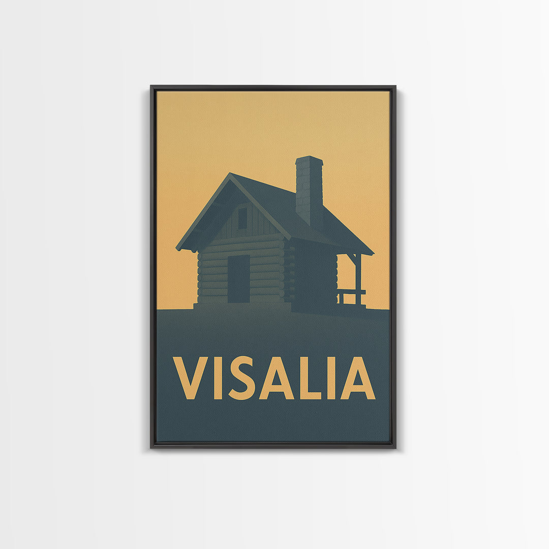 Visalia Travel Poster, Canvas Print, Sunset Skyline Wall Art, Visalia Wall Art, Travel Wall Art, City Travel Prints, Watercolor Skyline Art