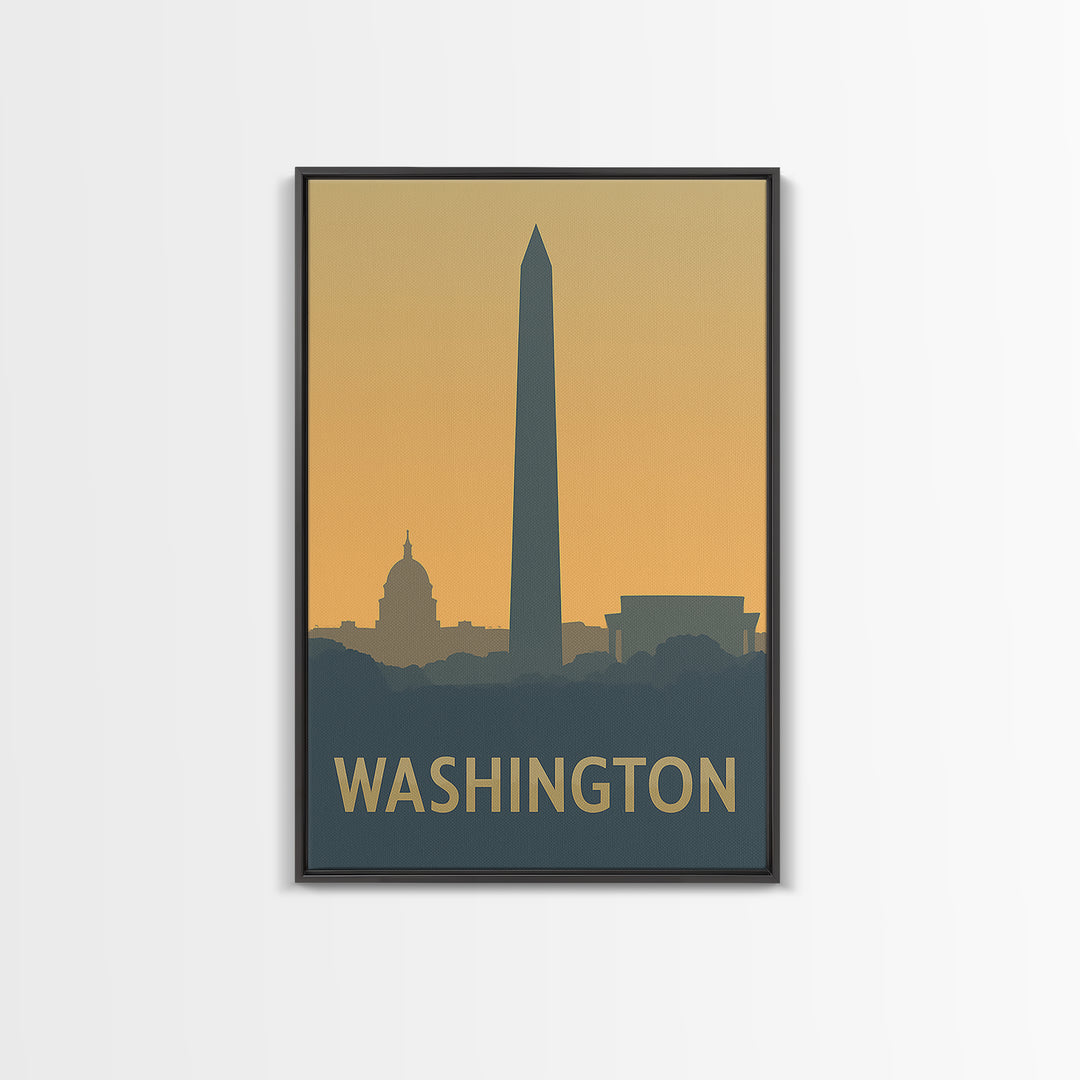 Washington Travel Poster, Canvas Print, Vintage City Poster Art, Washington Travel Art, Vintage City Poster, Gift For Travelers