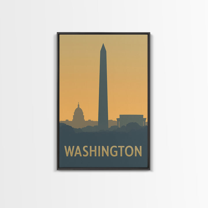 Washington Travel Poster, Canvas Print, Vintage City Poster Art, Washington Travel Art, Vintage City Poster, Gift For Travelers