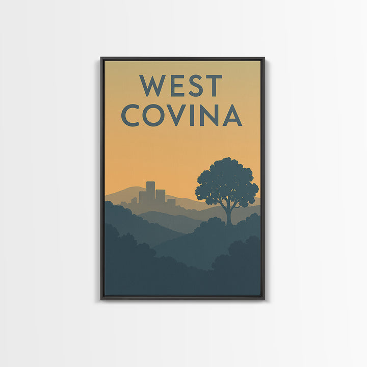 West Covina California Travel Poster, Canvas Print, Mid Century Travel Art, West Covina Wall Art, Wall Art, Fine Art Print, Travel Print