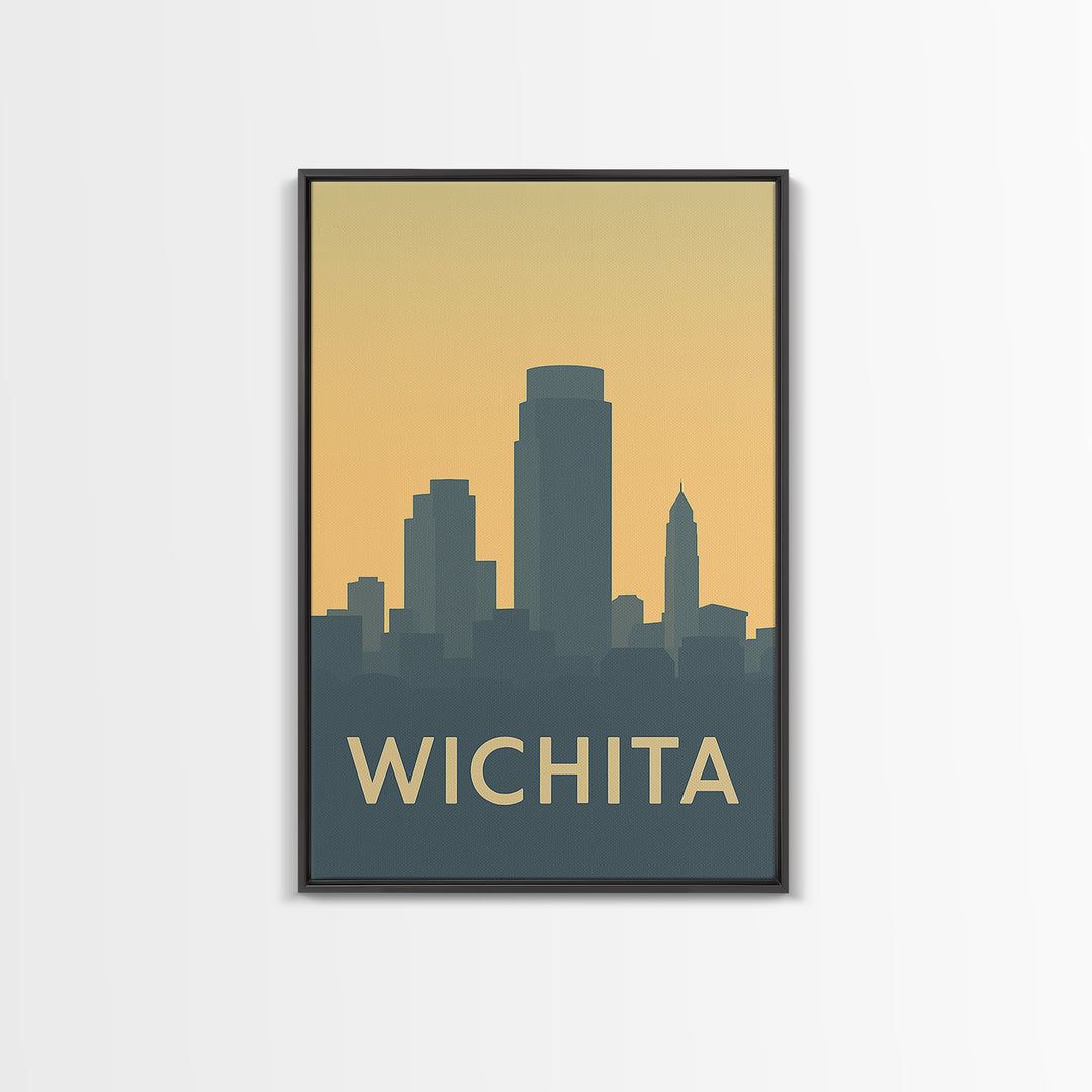 Wichita Travel Poster, Canvas Print, Mid Century Travel Art, Wichita City Art, Travel Wall Art, Travel Art Print, Wanderlust Decor