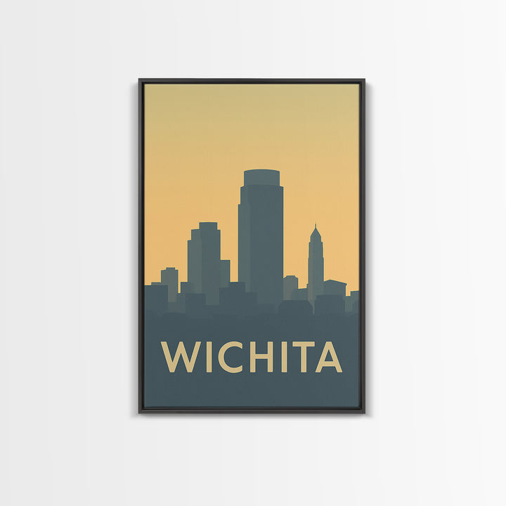 Wichita Travel Poster, Canvas Print, Mid Century Travel Art, Wichita City Art, Travel Wall Art, Travel Art Print, Wanderlust Decor