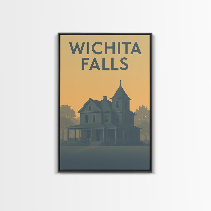 Wichita Falls Texas Travel Poster, Canvas Print, Mid Century Travel Art, Wichita Falls Travel Art, Vintage Travel Print, Travel Poster Set