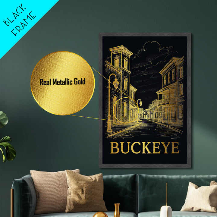 Buckeye Arizona art, Metallic Gold Art, Best Friend Gifts, Metal Art, Wood Framed Art, Birthday Travel Gift, Destination Gift