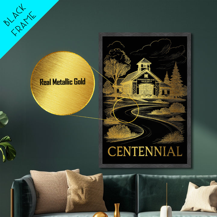 Centennial Colorado art, Metallic Gold Art, Best Friend Gifts, Metal Art, Wood Framed Art, Birthday Travel Gift, Destination Gift