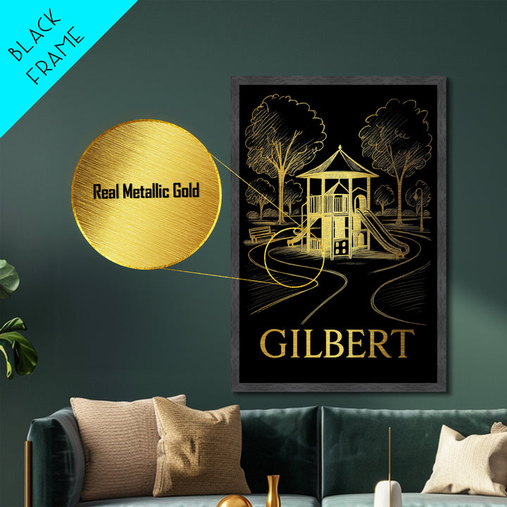Gilbert Arizona art, Metallic Gold Art, Best Friend Gifts, Metal Art, Wood Framed Art, Birthday Travel Gift