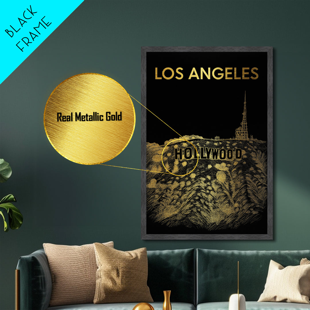 Louisville Kentucky travel, Metallic Gold Print, Modern House Art, Metal Art, Wood Framed Art, Wanderlust Gift