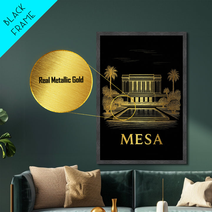 Mesa Arizona art, Metallic Gold Art, Best Friend Gifts, Metal Art, Wood Framed Art, Birthday Travel Gift