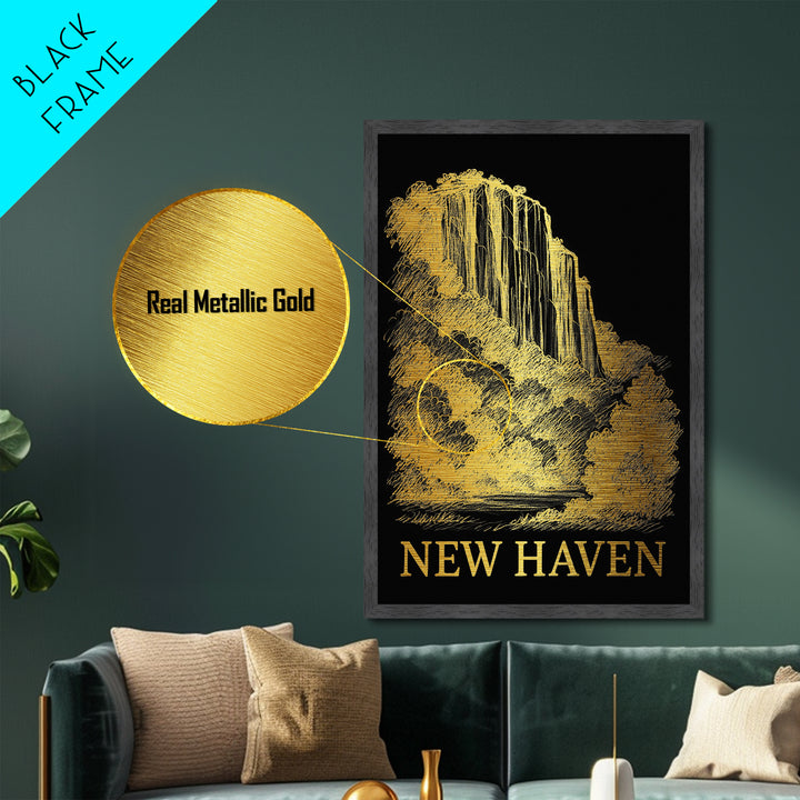 New Orleans Louisiana travel, Metallic Gold Print, Closing Gift, Metal Art, Wood Framed Art, Anniversary Travel Gift, Retirement  Gift