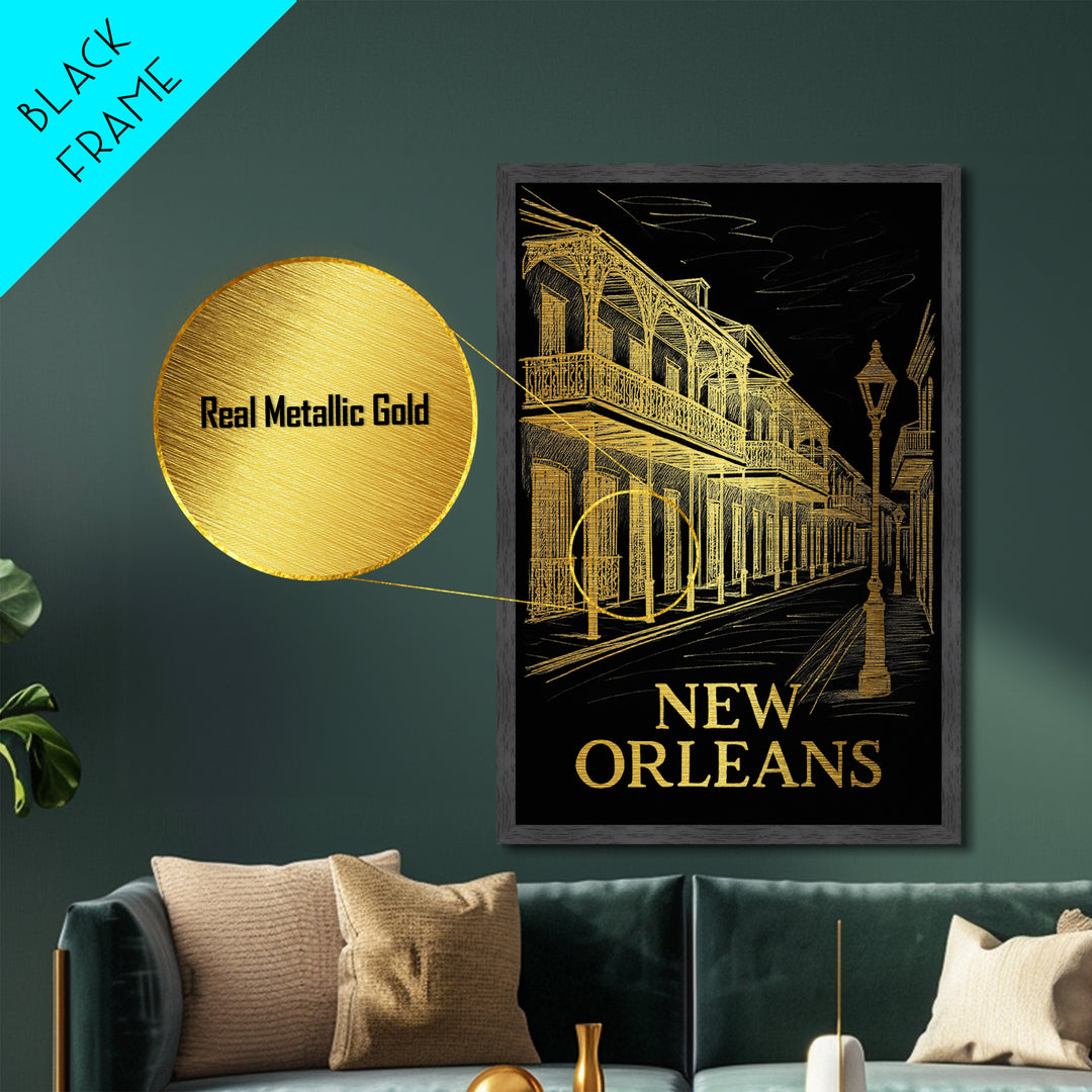 Newport News Virginia travel, Metallic Gold Print, Modern House Art, Metal Art, Wood Framed Art, Wanderlust Gift, Travel Art Prints