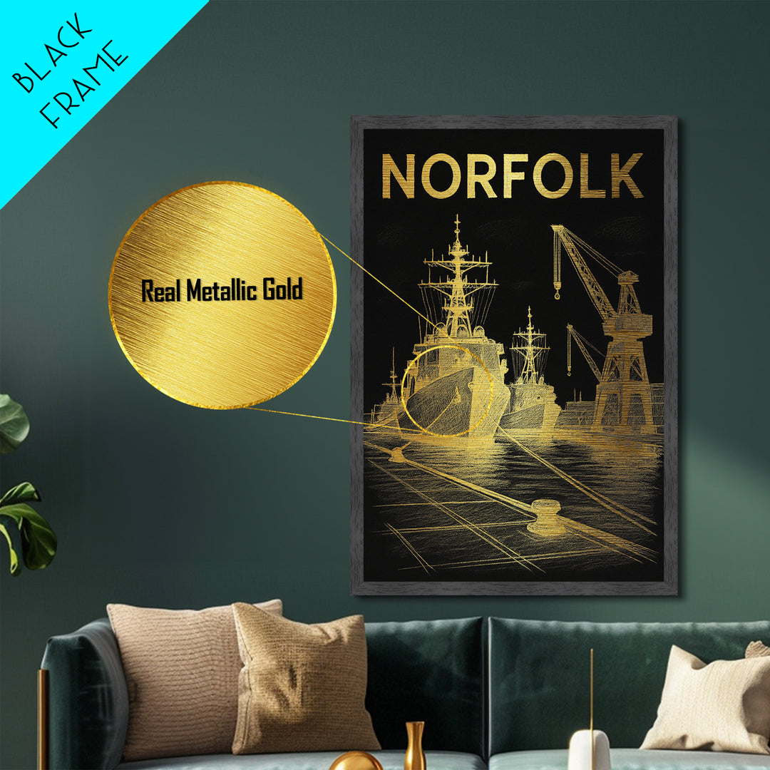 North Charleston South Carolina travel, Metallic Gold Print, College Dorm Décor, Metal Art, Wood Framed Art, Graduation Travel Gift