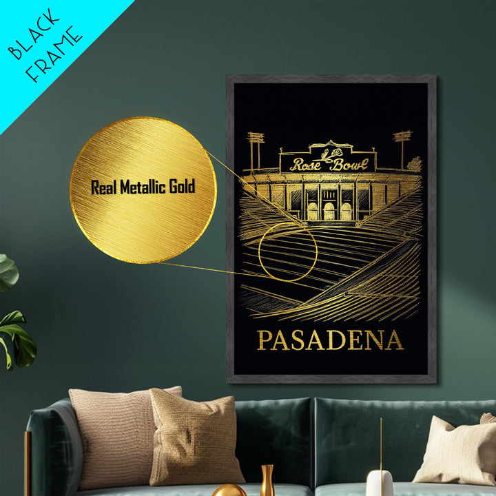 Pasadena Texas art, Metallic Gold Art, Travel Art Prints, Metal Art, Wood Framed Art, Adventure Lover Gift, Traveler Gift