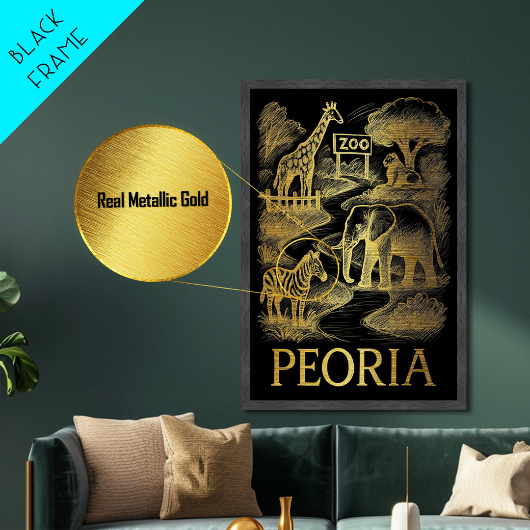 Peoria Arizona art, Metallic Gold Art, Travel Art Prints, Metal Art, Wood Framed Art, Adventure Lover Gift, Traveler Gift