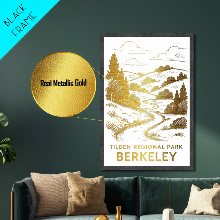 Berkeley California art, Metallic Gold Art, Best Friend Gifts, Metal Art, Wood Framed Art, Birthday Travel Gift, Destination Gift