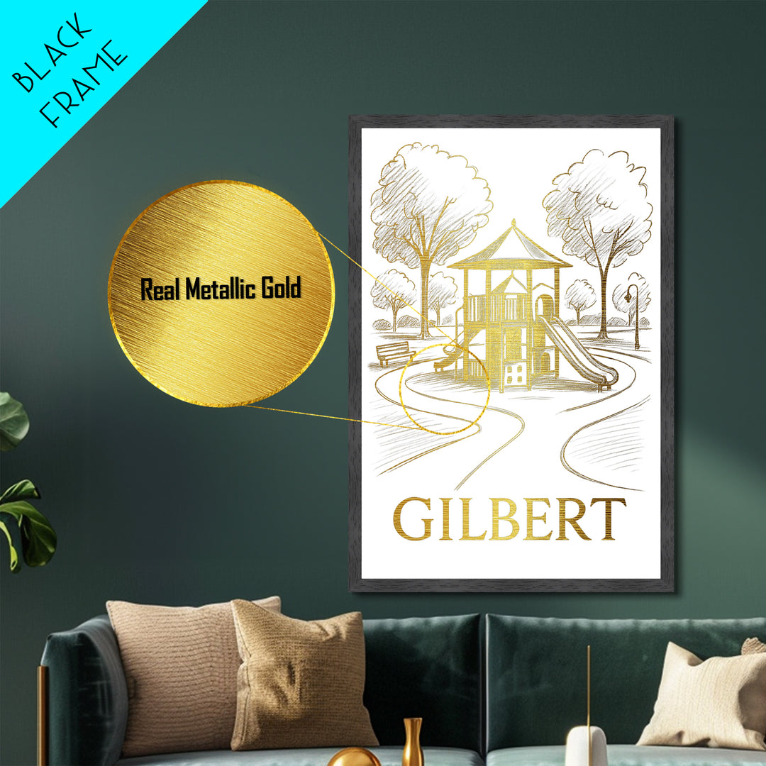 Gilbert Arizona art, Metallic Gold Art, Best Friend Gifts, Metal Art, Wood Framed Art, Birthday Travel Gift