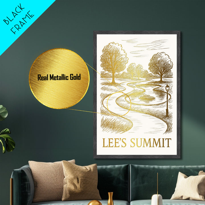 Lee’s Summit Missouri art, Metallic Gold Art, Travel Art Prints, Metal Art, Wood Framed Art, Adventure Lover Gift, Traveler Gift