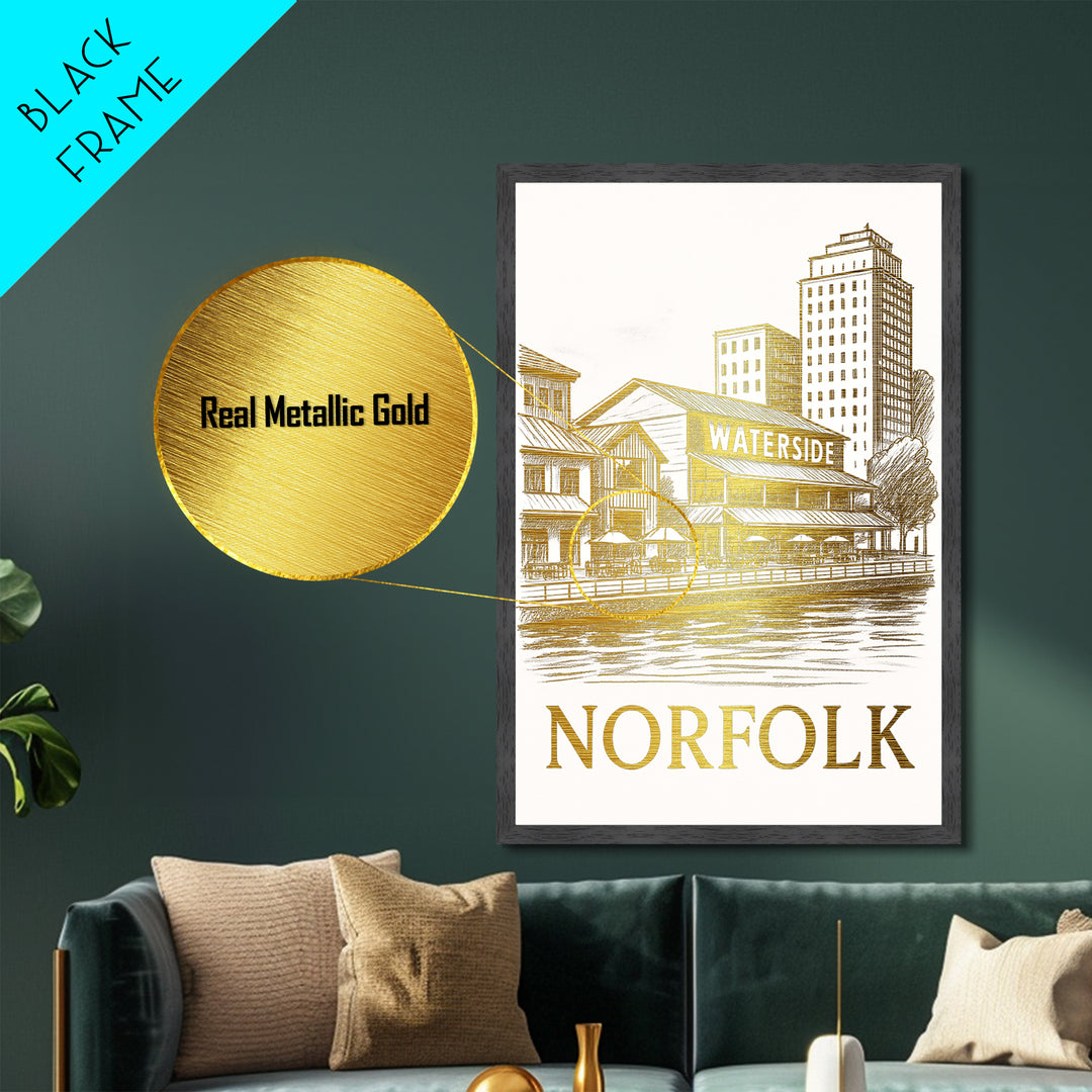 North Charleston South Carolina art, Metallic Gold Art, Best Friend Gifts, Metal Art, Wood Framed Art, Birthday Travel Gift