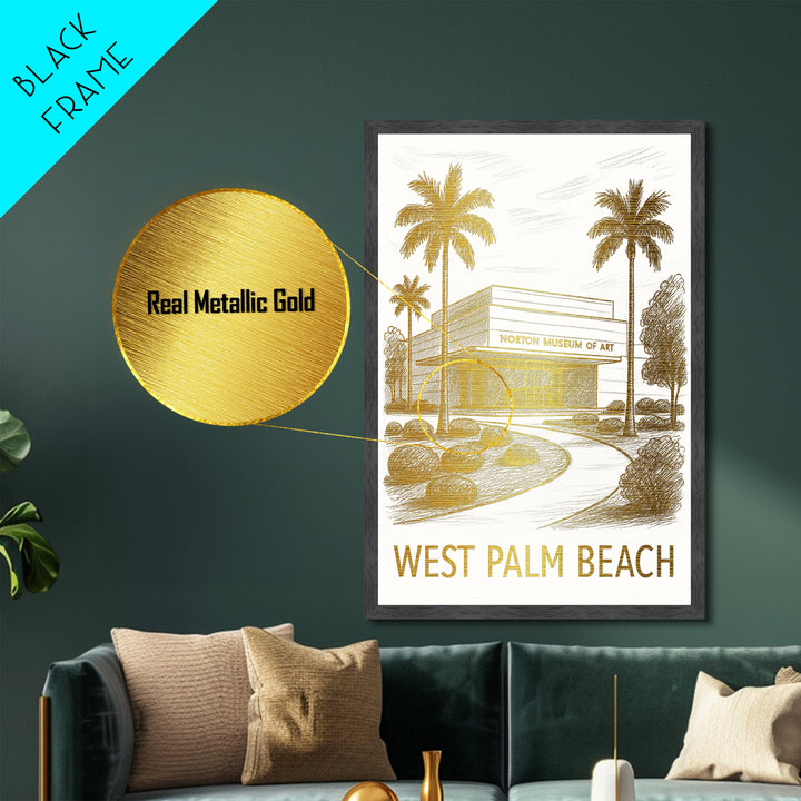 West Palm Beach Florida art, Metallic Gold Art, Wood Framed Art, Metal Art, Modern Wall Art, Metallic Gold Art, Modern Art