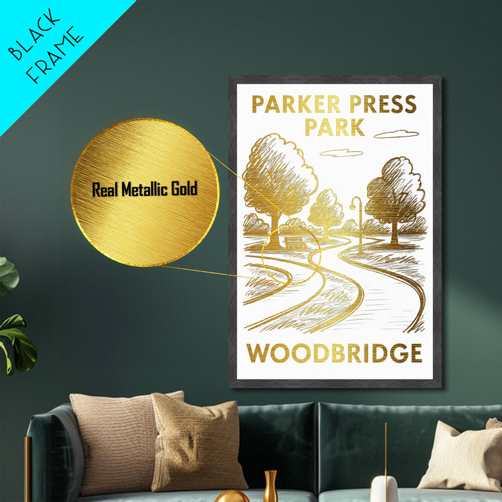 Woodbridge New Jersey art, Metallic Gold Art, Wood Framed Art, Metal Art, Travel Art Prints, Metallic Gold Art, Home Décor