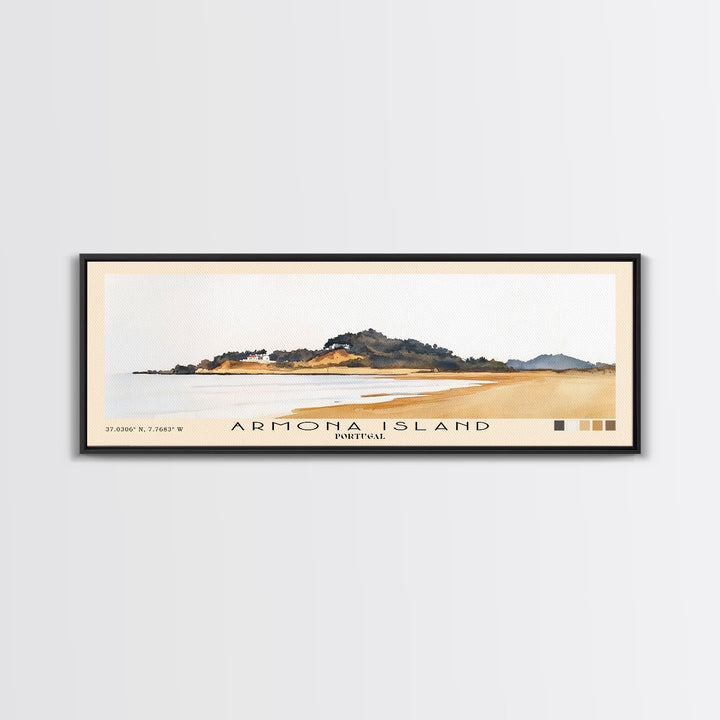 Armona Island, Portugal Watercolor Beach Print, Vacation Gift, Portugal Wall Art, Beach Painting, Beach Decor, Beach Painting