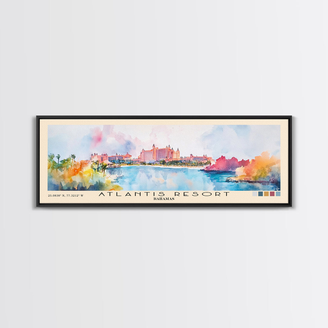 Atlantis Resort, Bahamas Watercolor Print, Vacation Gift, Bahamas Wall Art, Beach Painting, Beach Decor, Beach Or Lakehouse Art