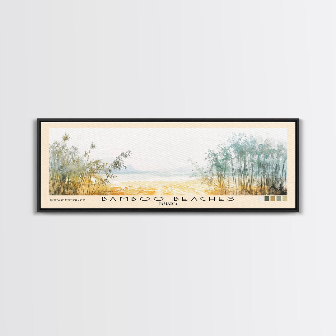 Bamboo Beaches, Jamaica Watercolor Print, Vacation Gift, Jamaica Wall Art, Vacation Wall Art, Vacatation Memories, Beach Decor, Beach Or Lakehouse Art