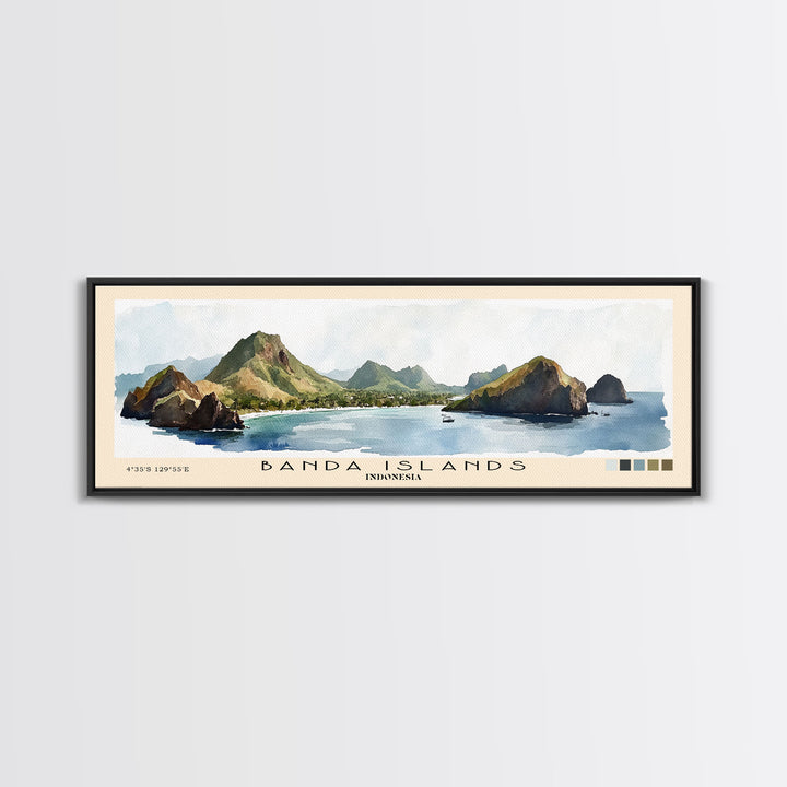 Banda Islands, Indonesia Watercolor Print, Vacation Gift, Indonesia Wall Art, Beach Painting, Beach Decor, Beach Or Lakehouse Art