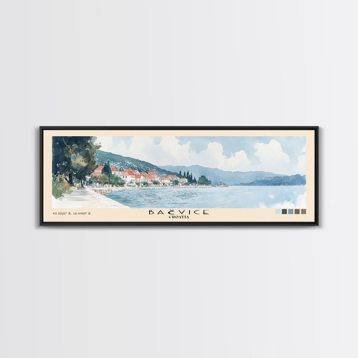 Bačvice, Croatia Watercolor Beach Print, Vacation Gift, Croatia Wall Art, Beach Painting, Beach Decor, Beach Painting