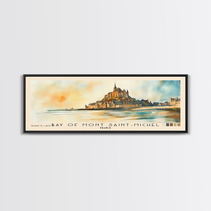 Bay of Mont Saint-Michel, France Watercolor Print, Vacation Gift, France Wall Art, Beach Painting, Beach Decor, Beach Or Lakehouse Art