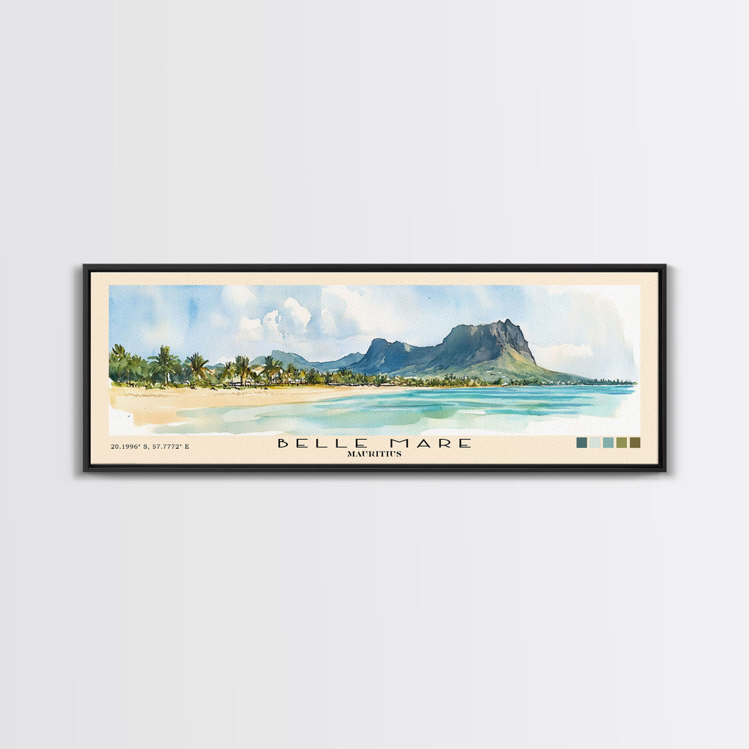 Belle Mare, Mauritius Watercolor Print, Vacation Gift, Mauritius Wall Art, Vacation Wall Art, Vacatation Memories, Beach Decor, Beach Or Lakehouse Art