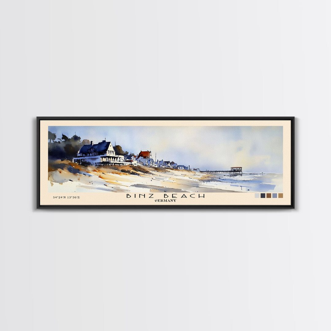 Binz Beach, Germany Watercolor Print, Vacation Gift, Germany Wall Art, Vacation Wall Art, Vacatation Memories, Beach Decor, Beach Or Lakehouse Art