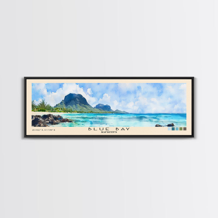 Blue Bay, Mauritius Watercolor Print, Vacation Gift, Mauritius Wall Art, Vacation Wall Art, Vacatation Memories, Beach Decor, Beach Or Lakehouse Art