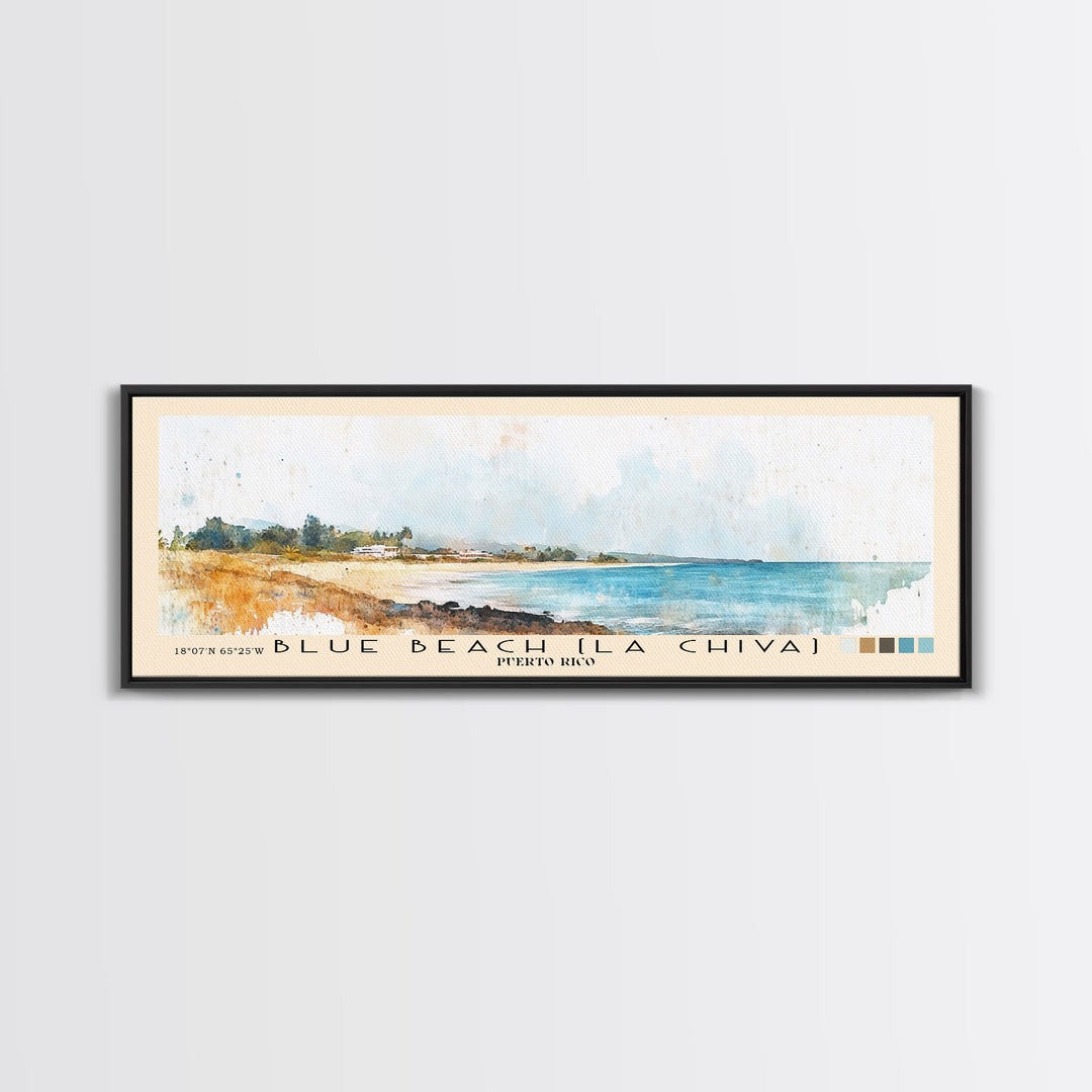 Blue Beach (La Chiva), Puerto Rico Watercolor Print, Vacation Gift, Puerto Rico Wall Art, Beach Painting, Beach Decor, Beach Or Lakehouse Art