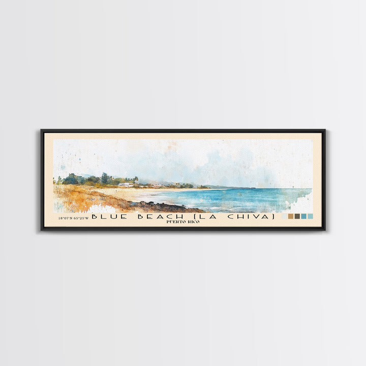 Blue Beach (La Chiva), Puerto Rico Watercolor Print, Vacation Gift, Puerto Rico Wall Art, Beach Painting, Beach Decor, Beach Or Lakehouse Art