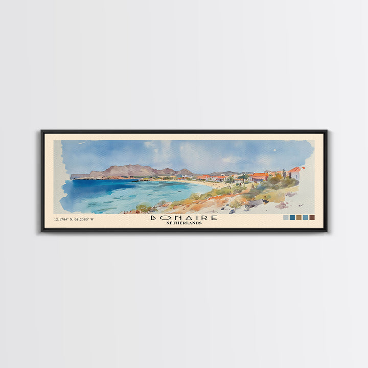Bonaire, Netherlands Watercolor Print, Vacation Gift, Netherlands Wall Art, Beach Painting, Beach Decor, Beach Or Lakehouse Art