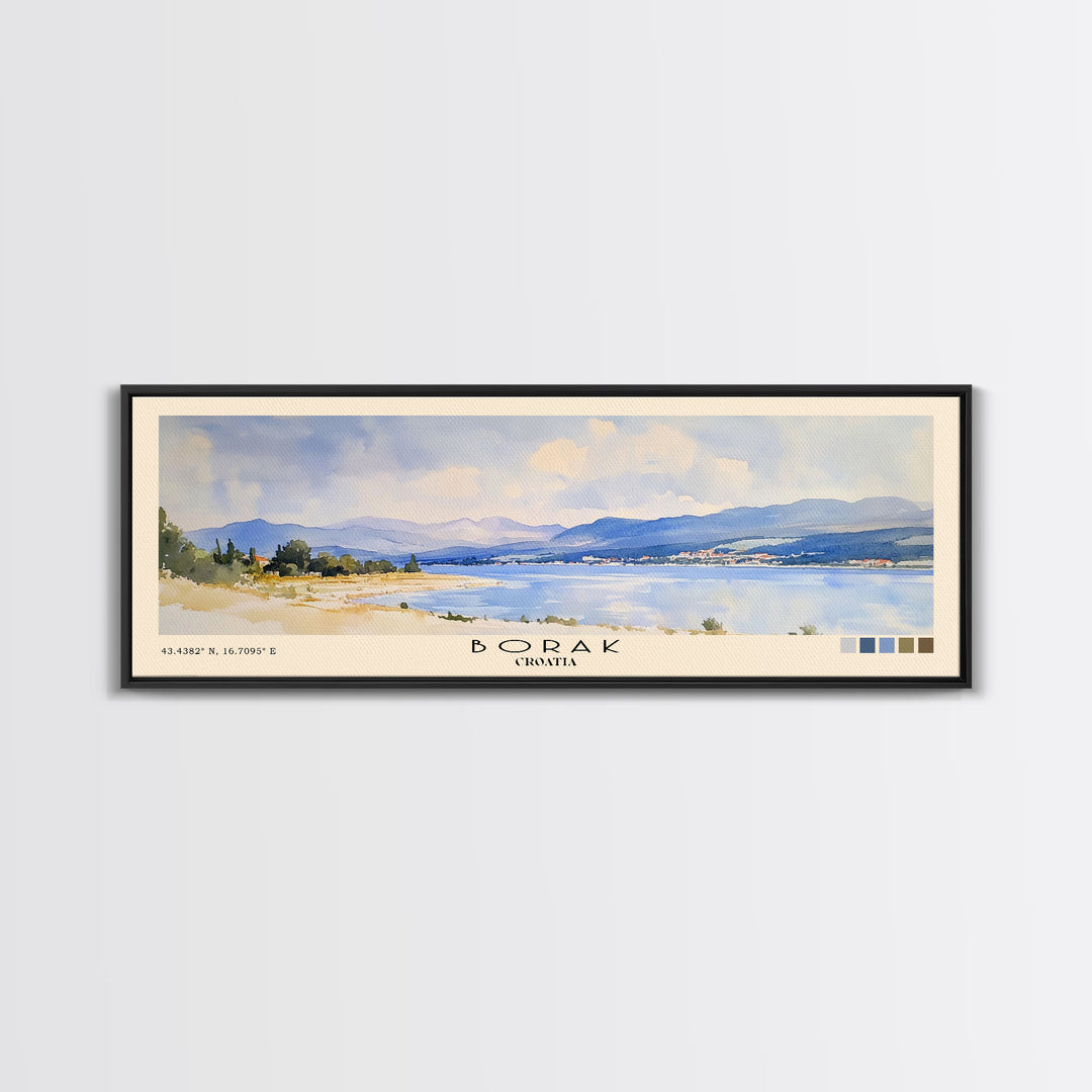 Borak, Croatia Watercolor Print, Vacation Gift, Croatia Wall Art, Beach Painting, Beach Decor, Beach Or Lakehouse Art
