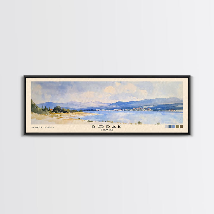 Borak, Croatia Watercolor Print, Vacation Gift, Croatia Wall Art, Beach Painting, Beach Decor, Beach Or Lakehouse Art