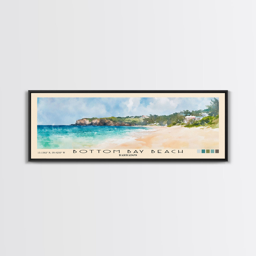 Bottom Bay Beach, Barbados Watercolor Print, Vacation Gift, Barbados Wall Art, Beach Painting, Beach Decor, Beach Or Lakehouse Art