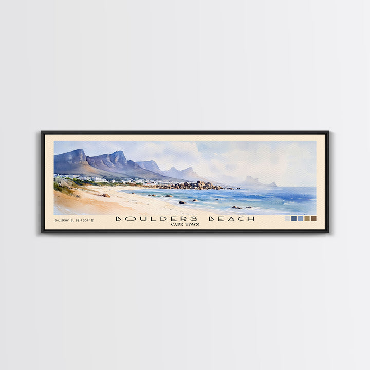 Boulders Beach, Cape Town Watercolor Beach Print, Vacation Gift, Cape Town Wall Art, Beach Painting, Beach Decor, Beach Painting
